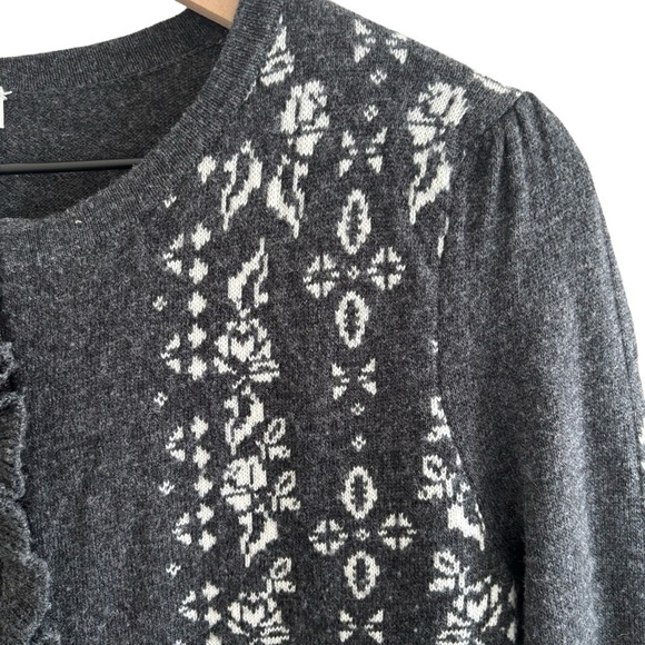 Sundance Anya Nordic Fair Isle Wool Blend Sweater Cardigan Full Zip Size Small - Picture 6 of 16